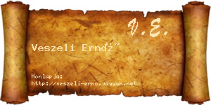 Veszeli Ernő névjegykártya